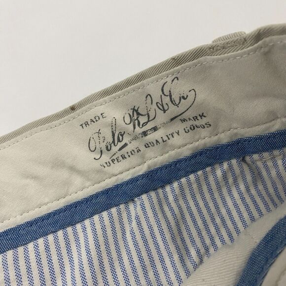 Polo Ralph Lauren CLASSIC FIT Khaki Chino Pants Flat Front 34x32 (35x31) Cotton - Picture 6 of 13